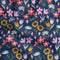 Folk Floral Print Cotton Flannel Deadstock - Navy + Pink + Yellow