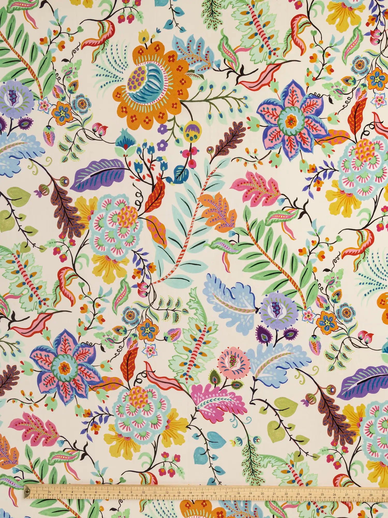F-VIS292-Folk-Flower-Print-Viscose-Challis-Oat-Multicolour-Core-Fabrics-F-VIS292-Folk-Flower-Print-Viscose-Challis-Oat-Multicolour-Core-Fabrics-ruler.webp