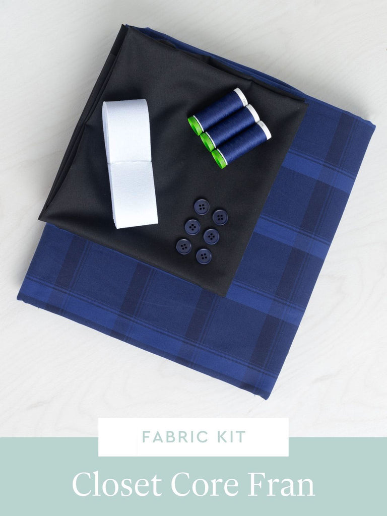 Fran Pajamas Kit | Cotton Twill - Navy Plaid