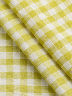 Gimlet Handwoven Gingham Cotton - Chartreuse + Ivory