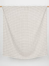 Glen Check Irish Linen Heavy Suiting Deadstock - Beige + Brown + White | Core Fabrics