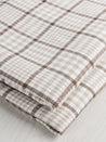 Glen Check Irish Linen Heavy Suiting Deadstock - Beige + Brown + White | Core Fabrics