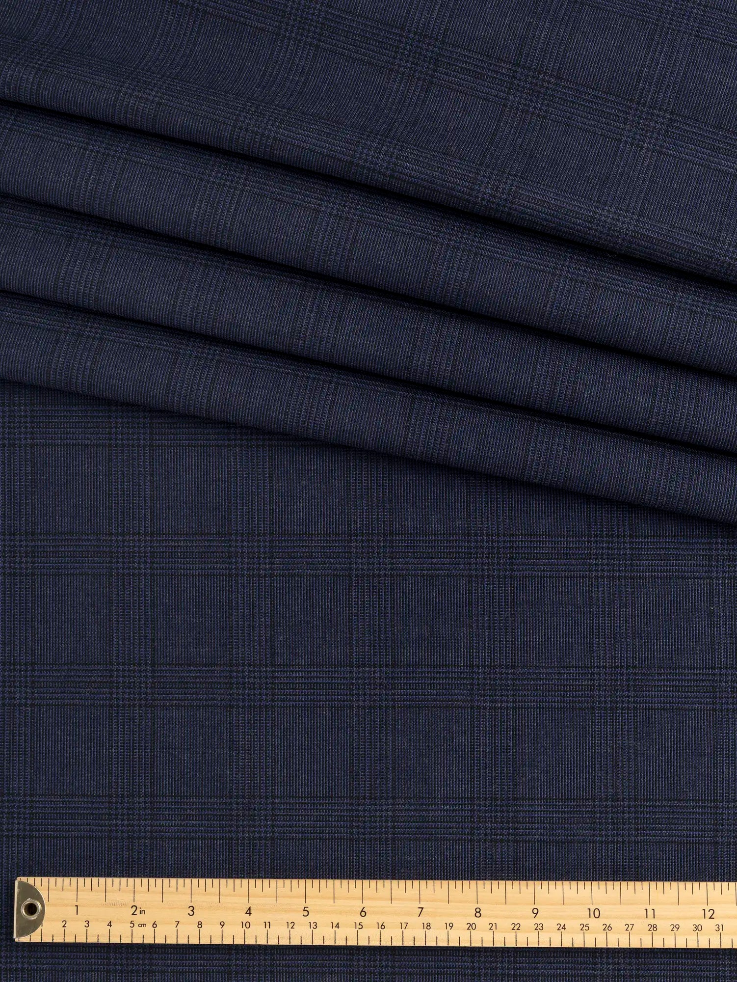 F-WOL166-Glen-Check-Wool-Suiting-Deadstock-Indigo-and-Black-Core-Fabrics.webp