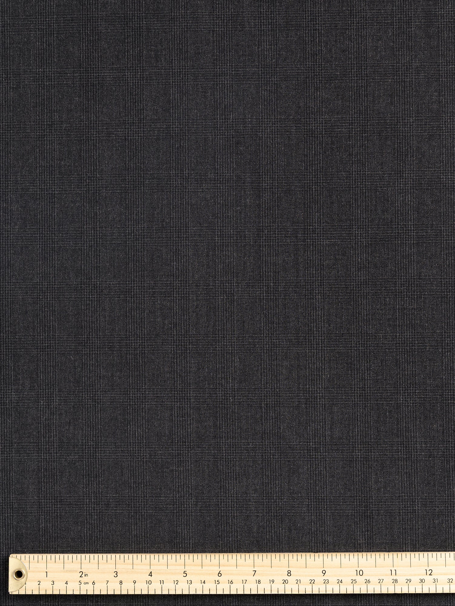 F-WOL107-Glen-Plaid-Italian-Wool-Deadstock-Charcoal-Core-Fabrics-ruler.JPG