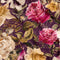 Gold Dot Baroque Flower Print Viscose - Aubergine + Oat + Magenta
