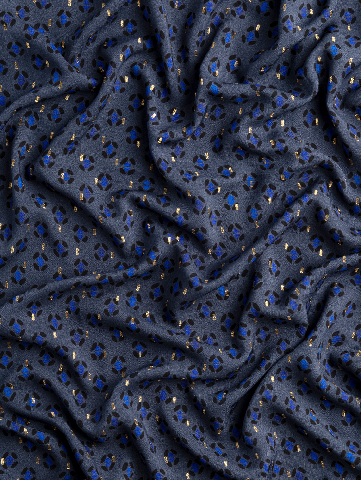 F-VIS279-Gold-Dot-Geo-Print-Viscose-Navy-Gold-Core-Fabrics-scrunched.JPG
