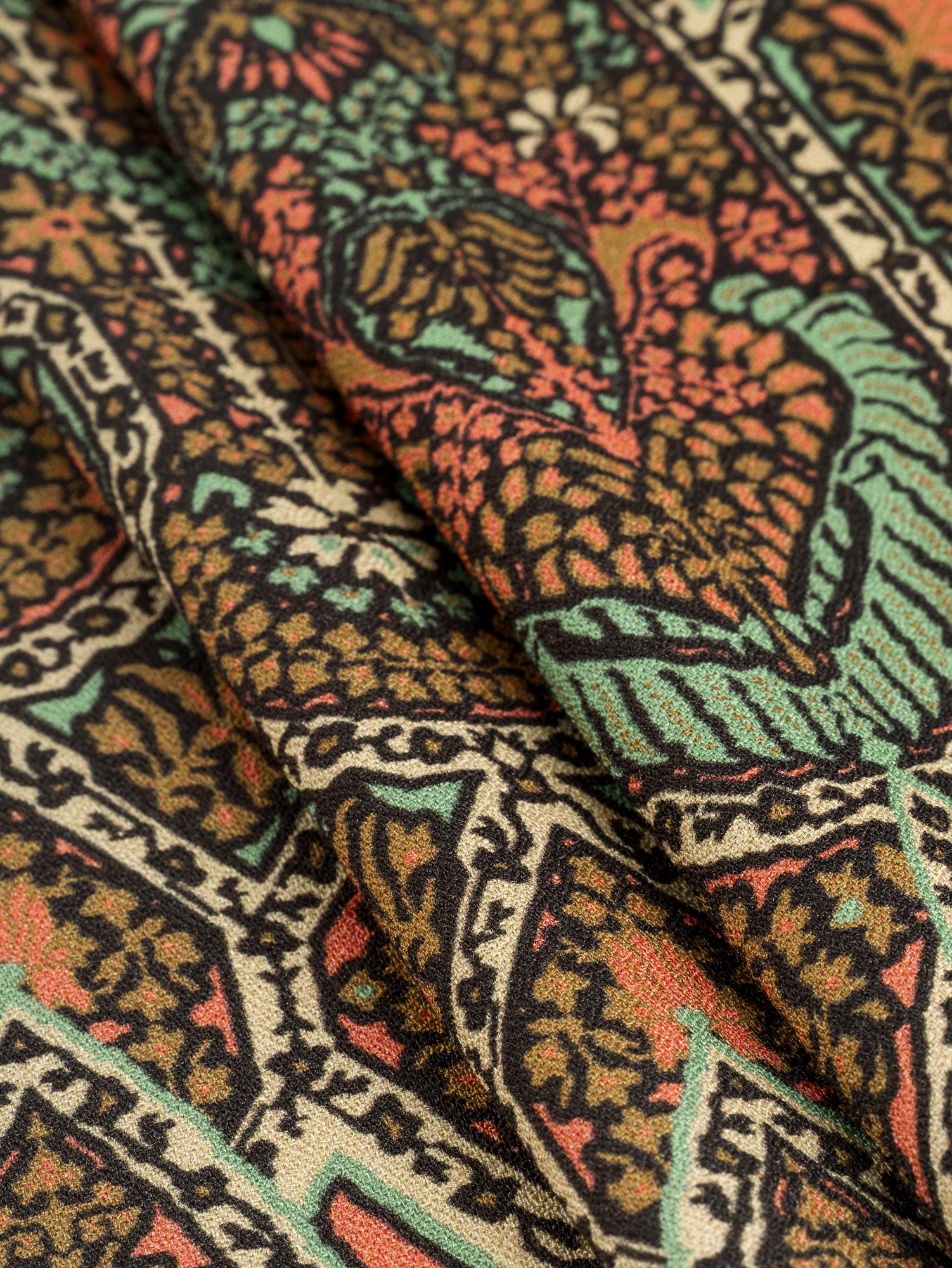 F-VIS281-Gothic-Floral-Print-Viscose-Crepe-Ochre-Turquoise-Pink-Core-Fabrics-fold.JPG