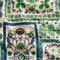 Voile de coton 100 % BCI imprimé Grand Jardin – crème + bleu + vert