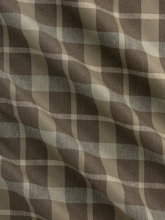Grove Plaid Check Japanese Cotton Twill - Olive + Brown + Sage