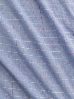 Harbour Artisanal Check Cotton Voile - Chambray + White + Red