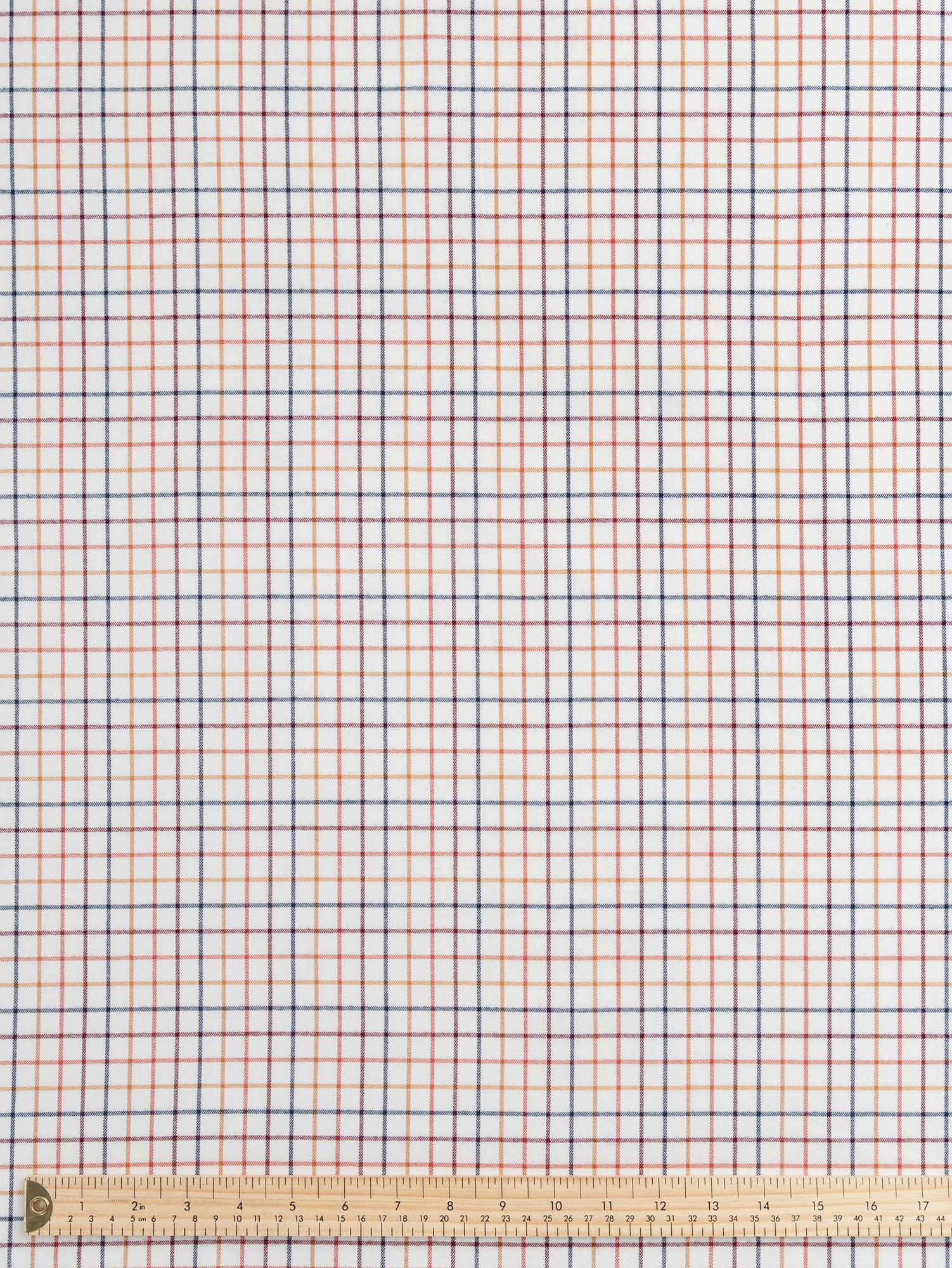 F-COT412 - Harvest Check Brushed Cotton - Cream + Multicolour - Core Fabrics-ruler.JPG