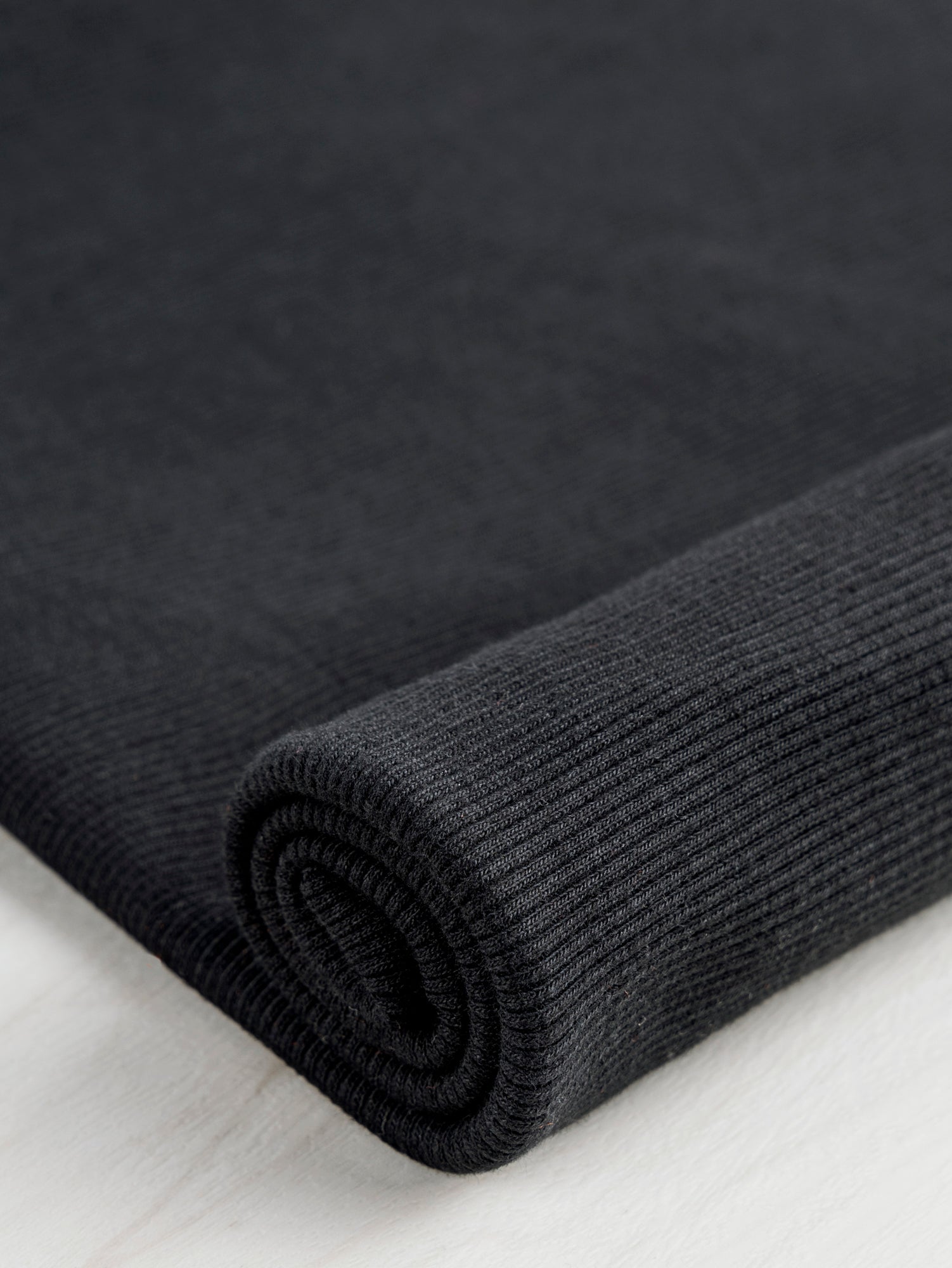 Heavy Organic Cotton 2x1 Rib Knit - Black | Core Fabrics
