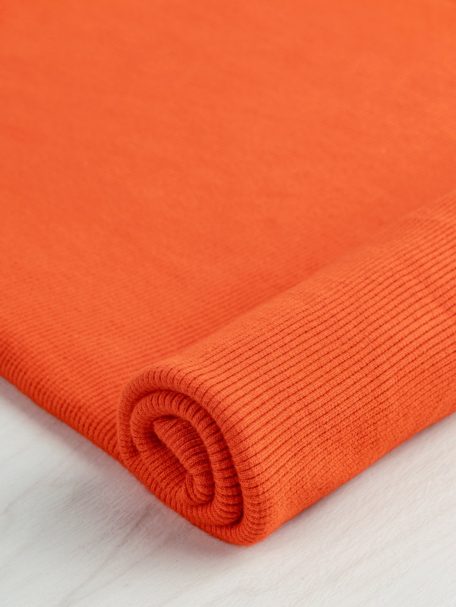 Heavy Organic Cotton 2x1 Rib Knit - Orange | Core Fabrics