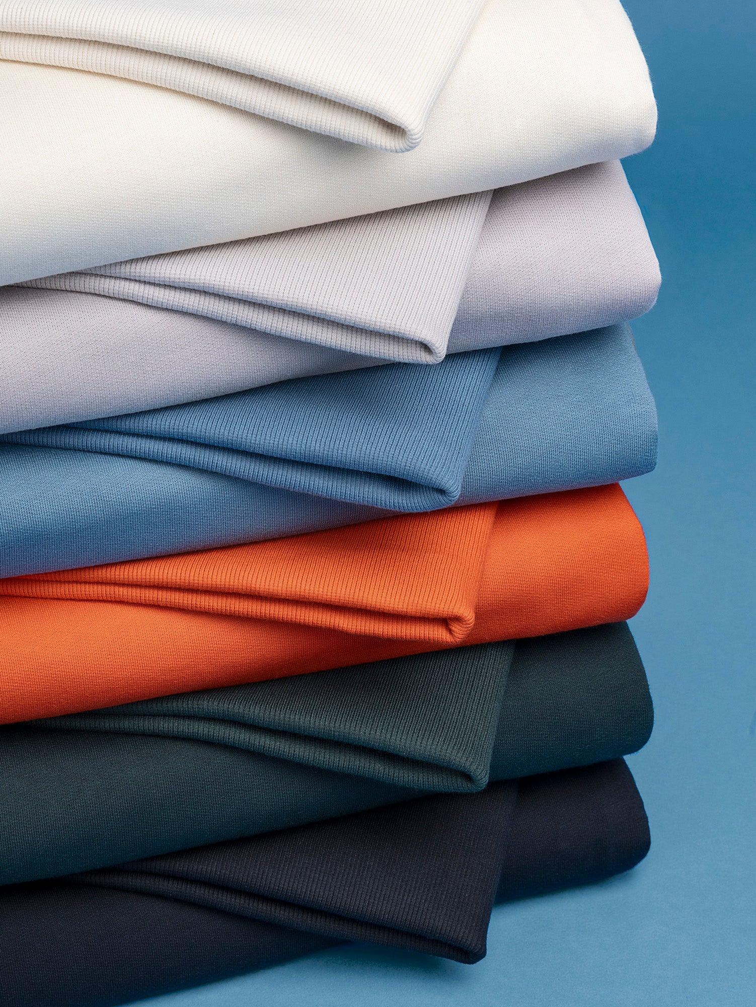 Heavy Organic Cotton 2x1 Rib Knit - Orange | Core Fabrics