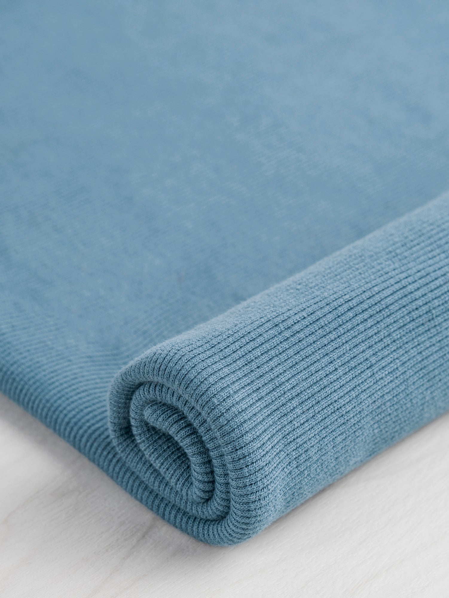 Heavy Organic Cotton 2x1 Rib Knit - Slate Blue | Core Fabrics