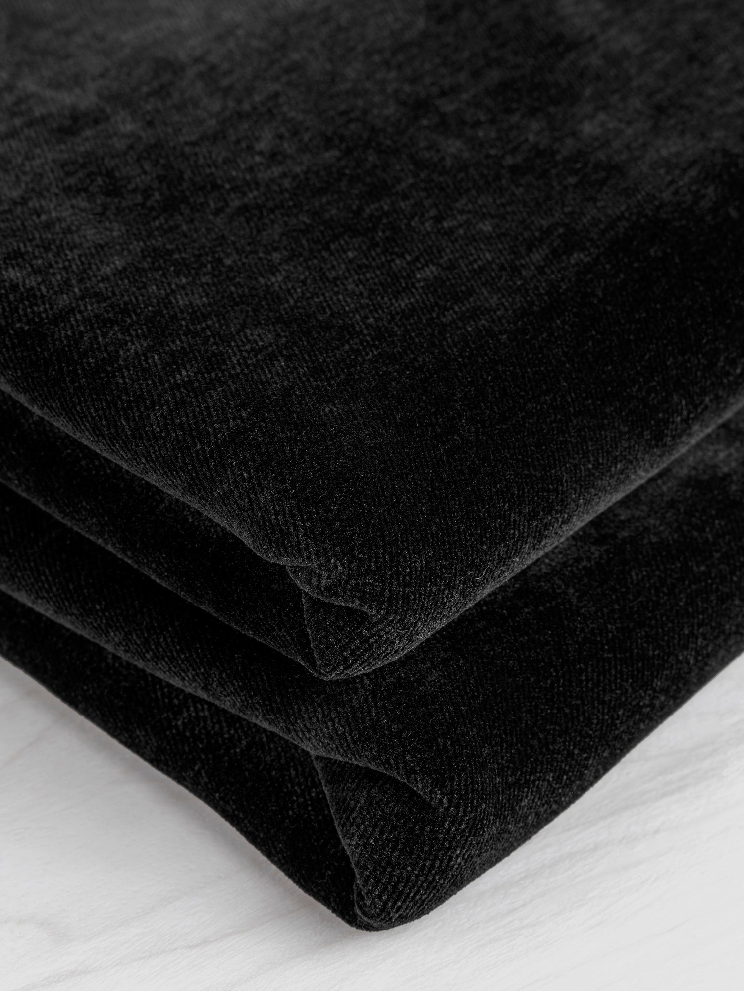 Heavy Tencel Stretch Velvet Deadstock Black Core Fabrics