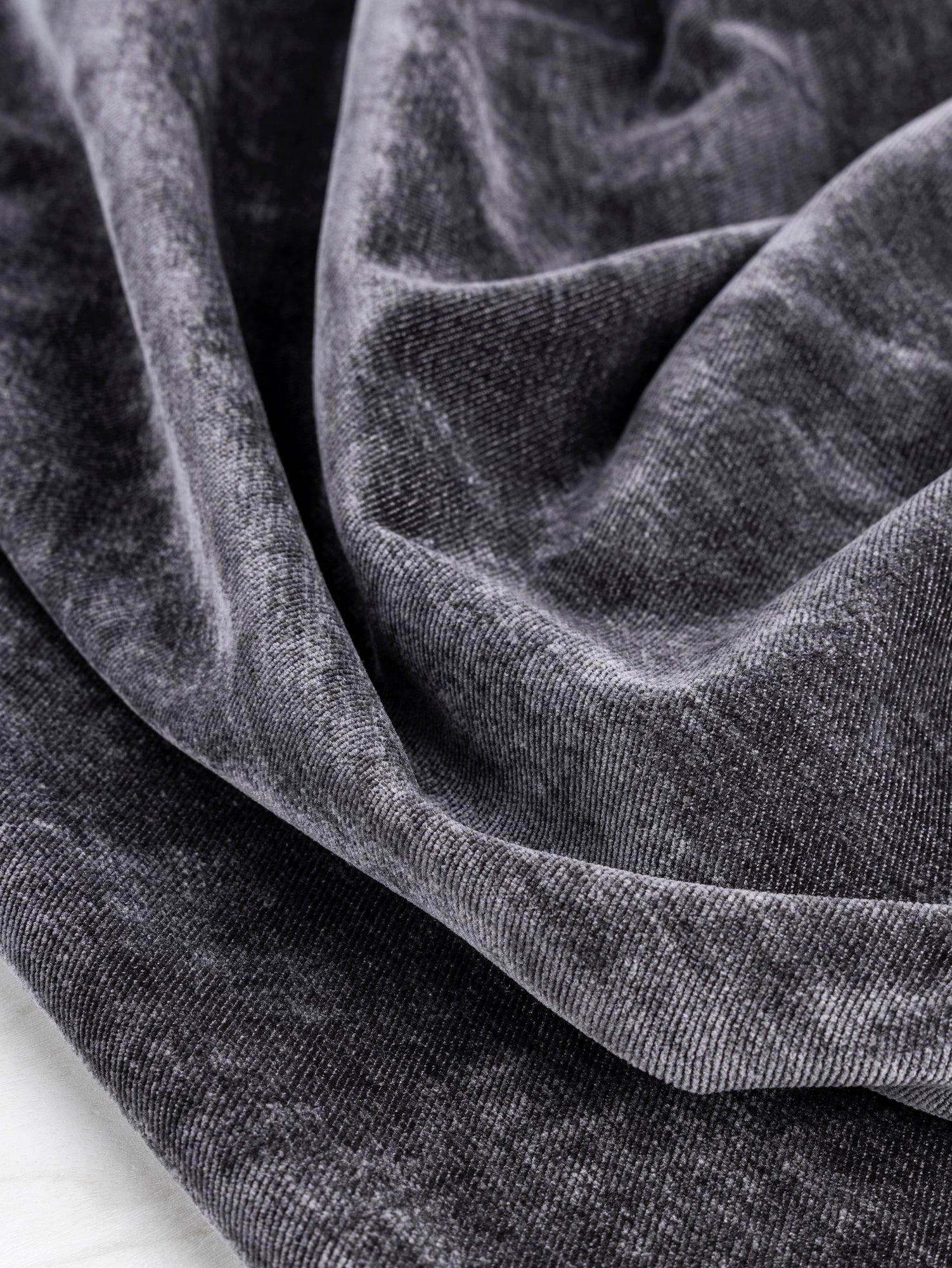 Heavy Tencel Stretch Velvet Deadstock - Graphite | Core Fabrics