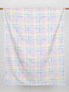 Hopscotch Check Print Organic Cotton Canvas - White + Pastel | Core Fabrics