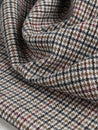 Houndstooth Wool Blend Heavy Suiting Deadstock - Cream + Black + Ochre + Bordeaux | Core Fabrics