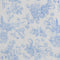 Popeline de coton à imprimé toile de Jouy à colibris - Ivoire + Bleu chambray