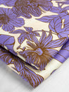 Illustrated Floral Print EcoVero Challis - Cream + Mauve + Ochre | Core Fabrics