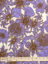 Illustrated Floral Print EcoVero Challis - Cream + Mauve + Ochre | Core Fabrics