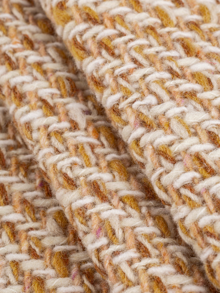 Italian Wool Bouclé Tweed Deadstock - Cream + Mustard + Caramel
