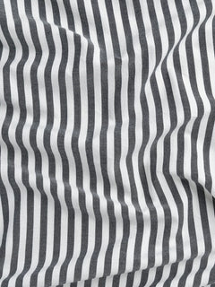 Tissu à chemise rayé en coton japonais et Tencel – Noir + blanc