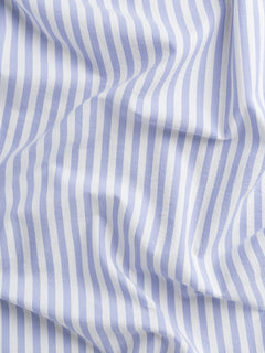 Tissu à chemise rayé en coton japonais et Tencel – Lilas + blanc