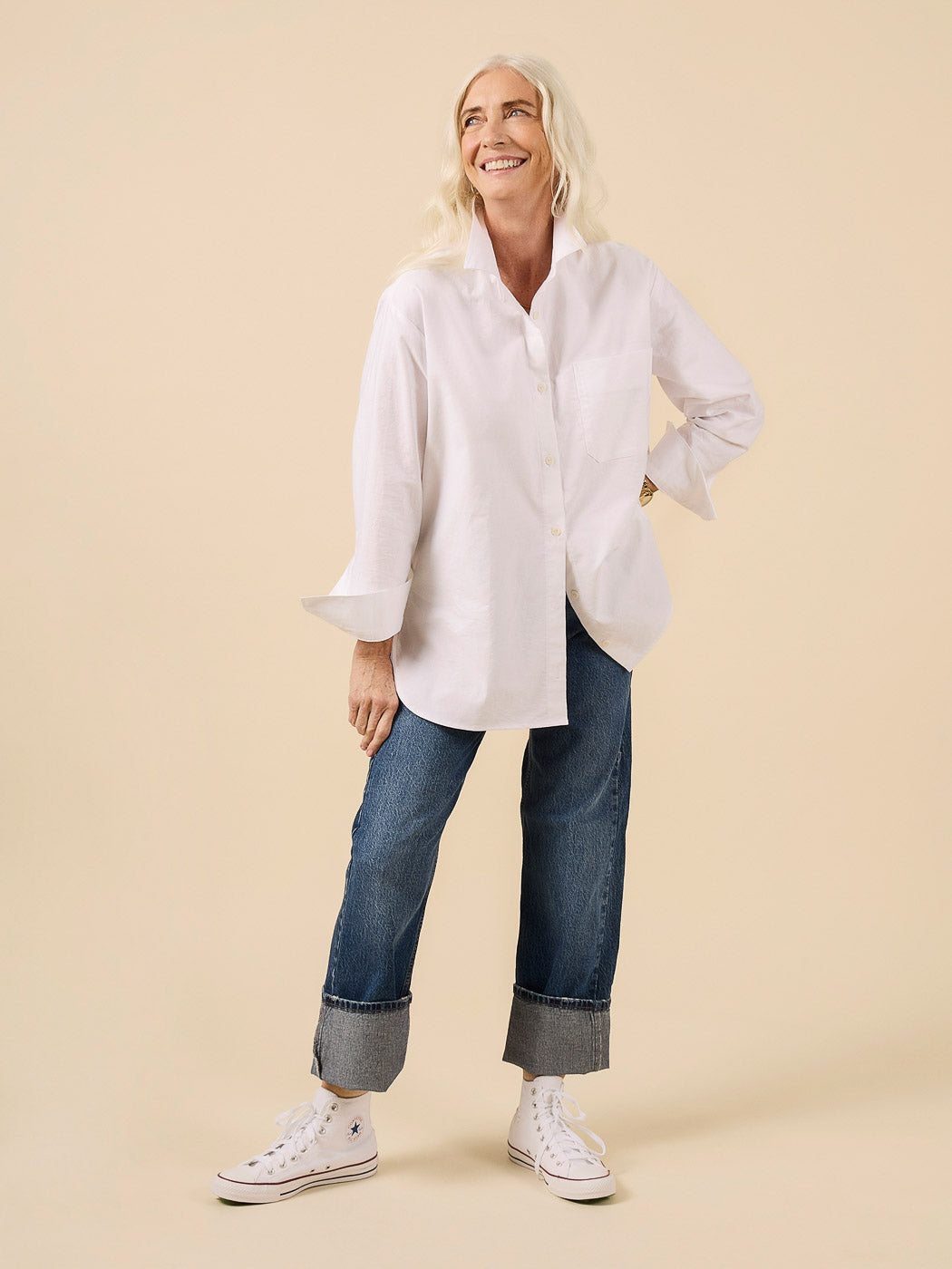 Jenna Shirt Kit | White Cotton Oxford Shirting