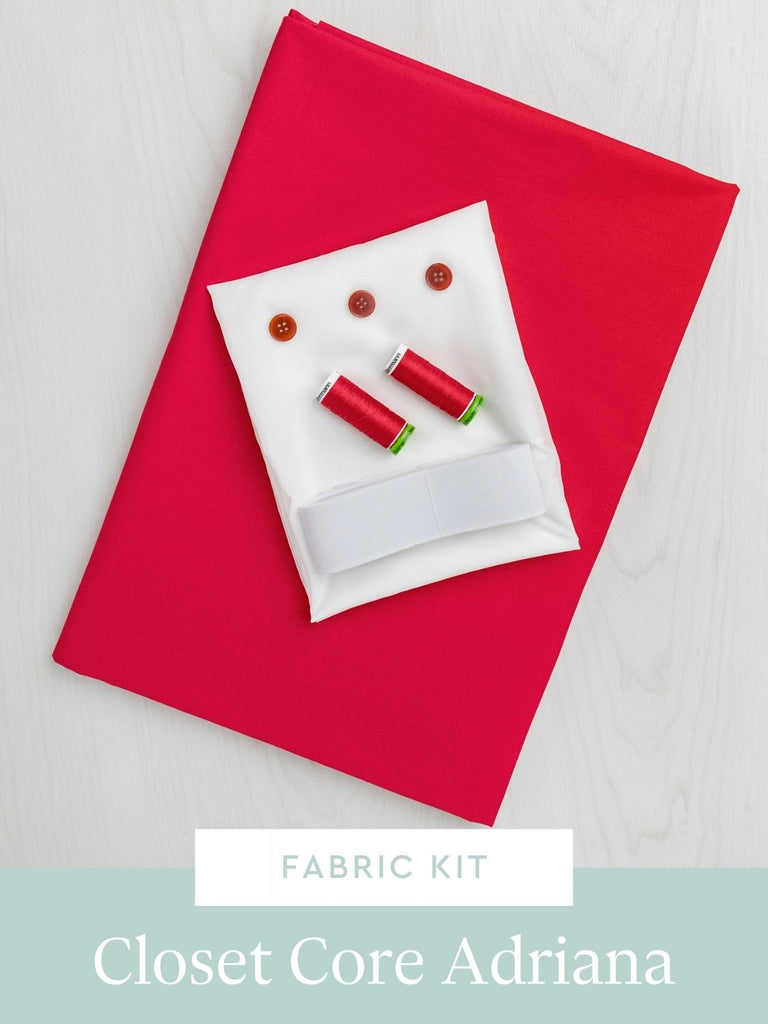 Kit pour l’ensemble Adriana | Popeline de coton Signature Crisp True Red