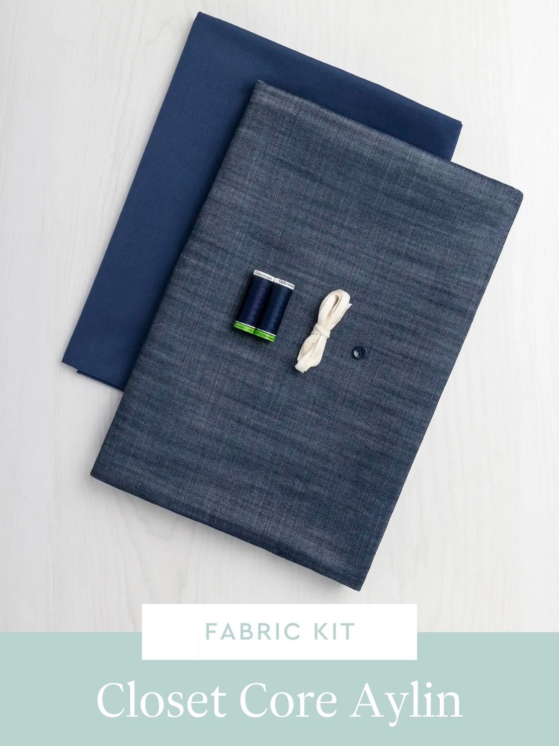 Aylin Wrap Dress & Vest Kit | Indigo Tencel Denim Shirting