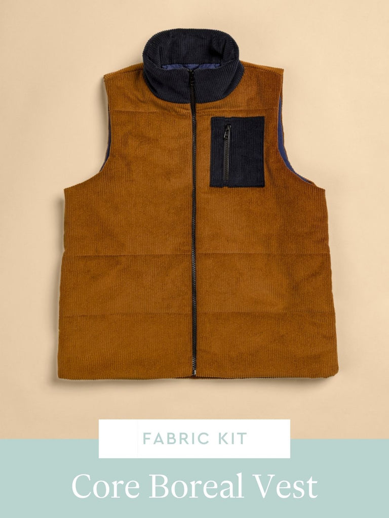 Core Boréal Vest Kit | Caramel Non Stretch 8 Wale Cotton Corduroy