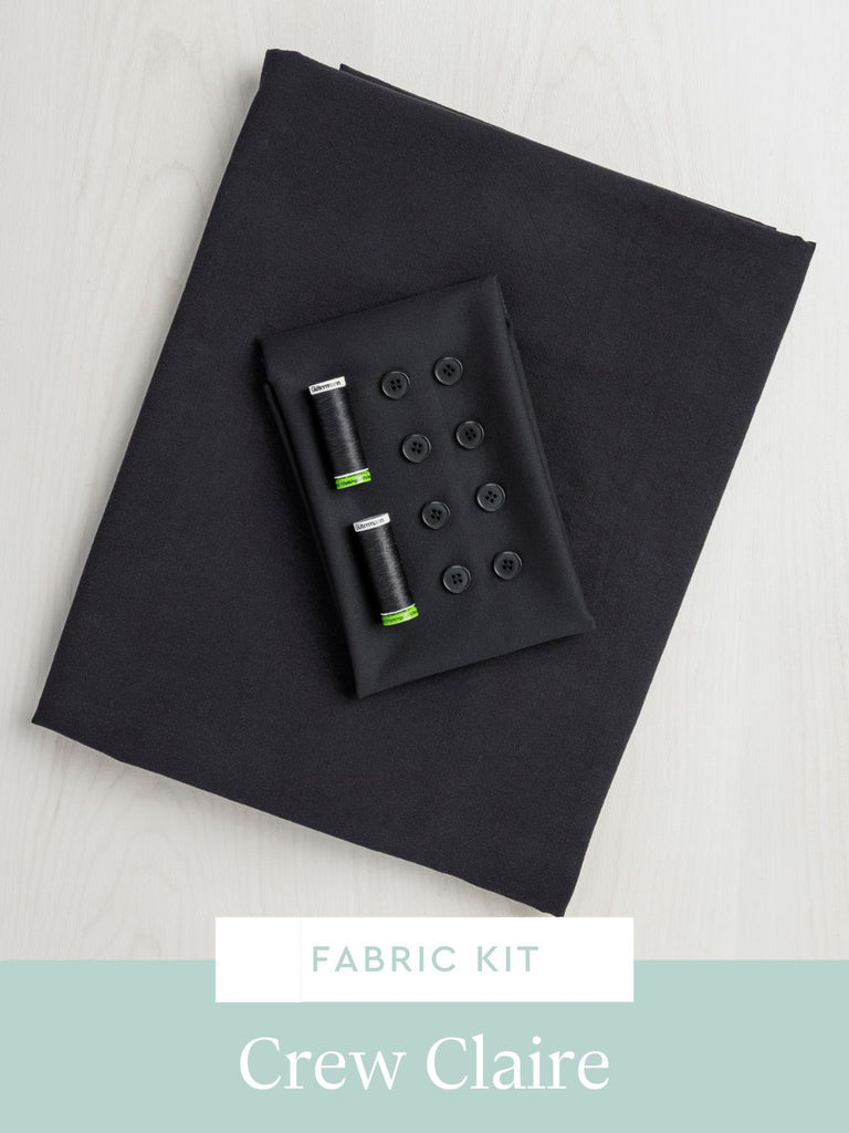 Claire Shorts Kit | Black Substantial Organic Cotton Broadcloth