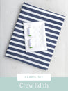 Fabric kit with blue and white striped fabric and sewing supplies for Edith Dress Pattern