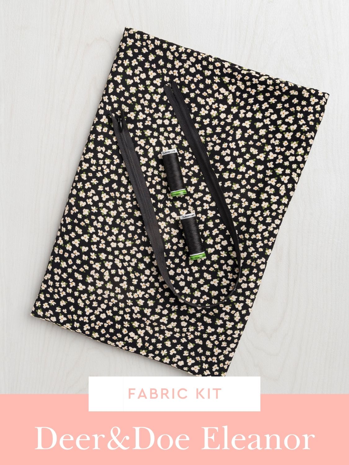 Eleanor Dress Kit | Black Ditzy Daisy Print Viscose Crepe | Core Fabrics