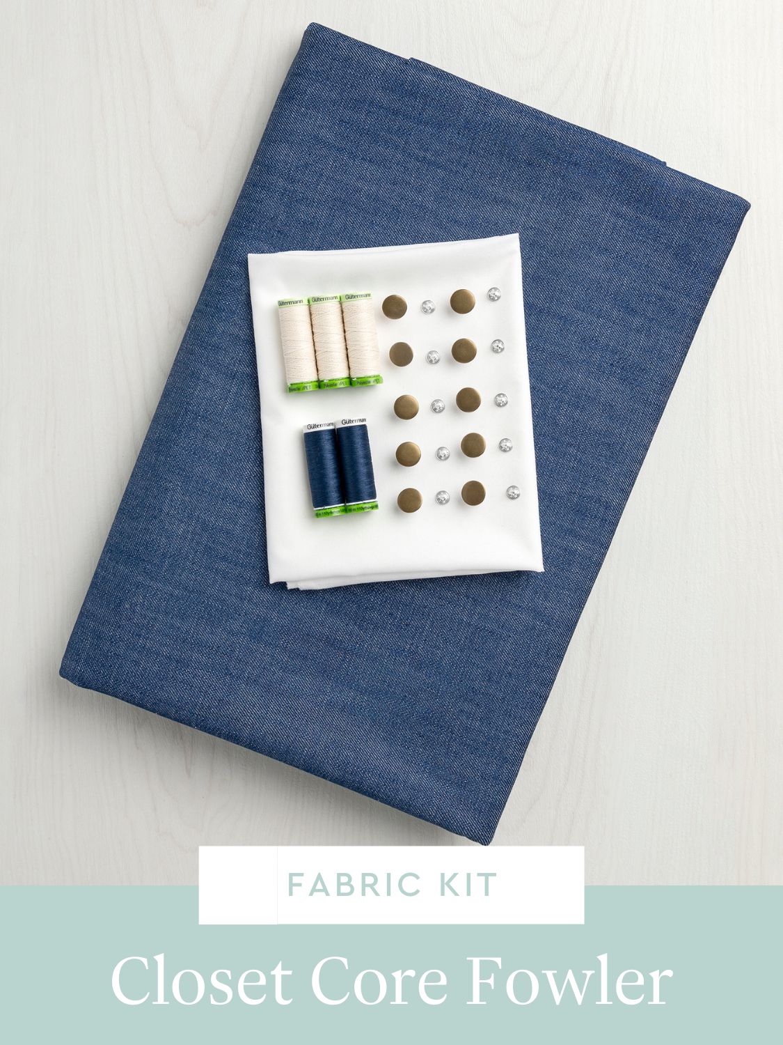 Fowler Jacket Kit - Mid Blue 12oz Non Stretch Eco Denim | Core Fabrics