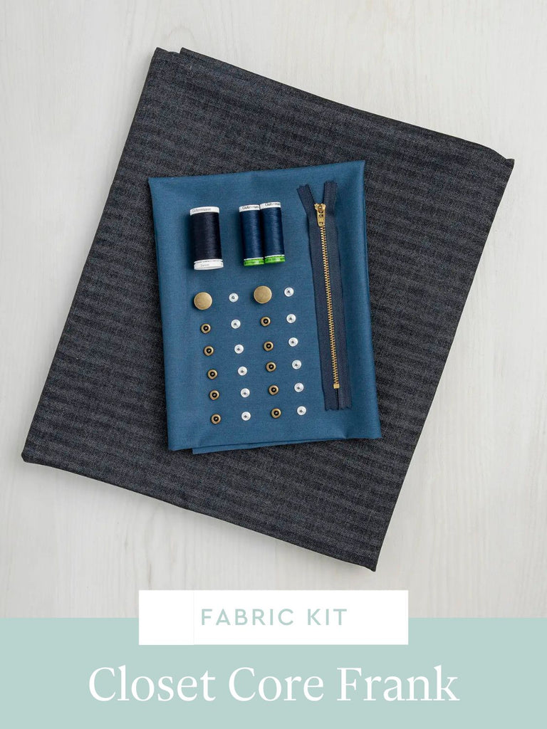 Kit Jeans Frank | Denim non extensible fin de rouleau rayé