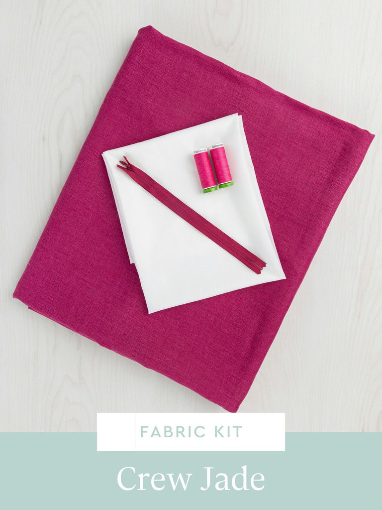 Jade Pants Kit | Raspberry Midweight European Linen