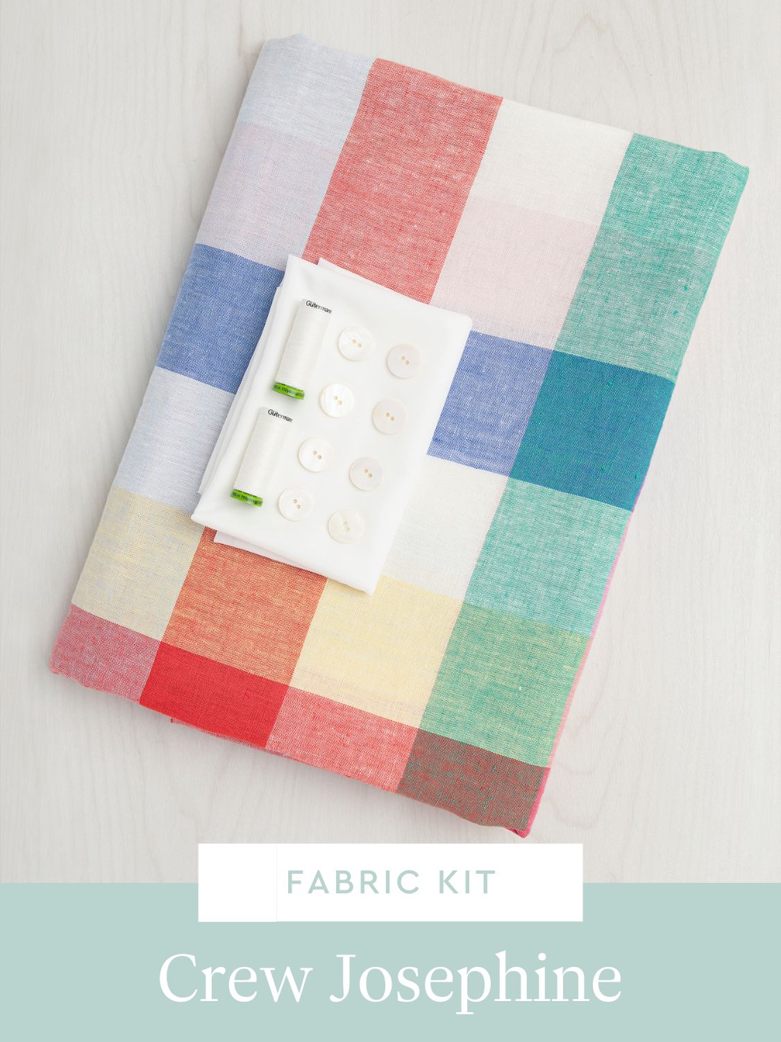 Josephine Set Kit - Rainbow Check European Linen | Core Fabrics