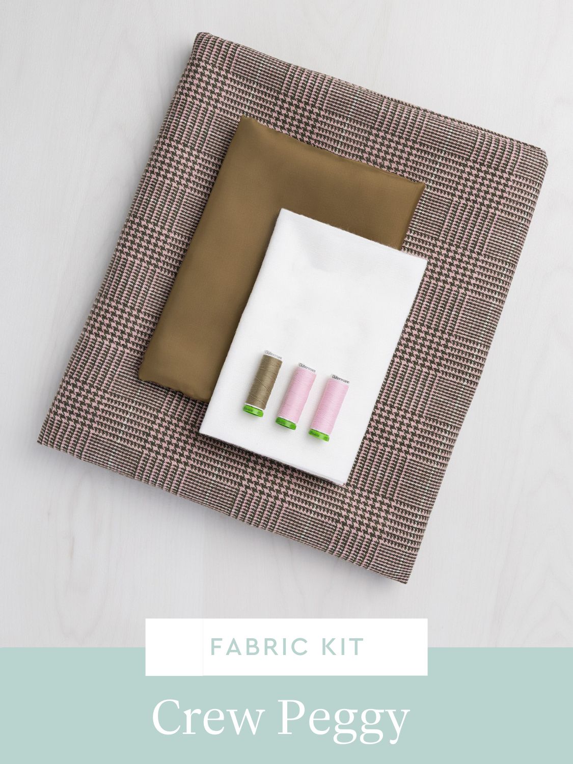 Peggy Jacket Kit- Pink Glen Check Wool Viscose Blend Suiting | Core Fabrics