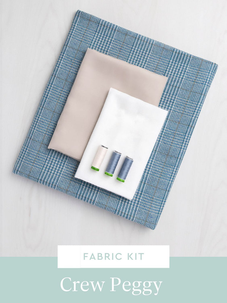 Peggy Jacket Kit | Teal Glen Check Wool Viscose Blend Suiting