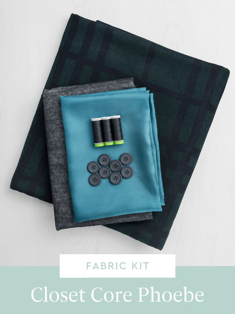 Phoebe Coat Kit | Plaid Melton Coating