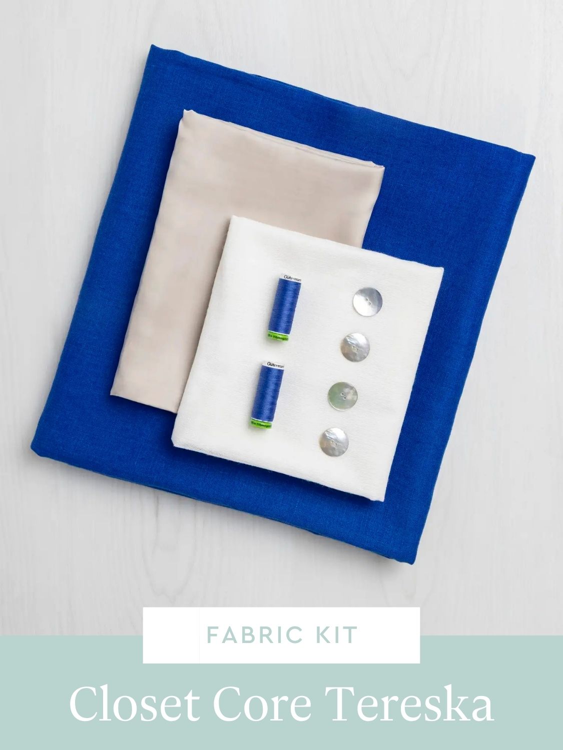 K-TER001-003- Tereska Blazer Kit - Cobalt Blue Midweight European Linen | Core Fabrics