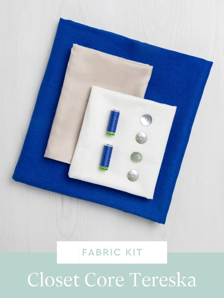 Tereska Blazer Kit | Cobalt Blue Midweight European Linen