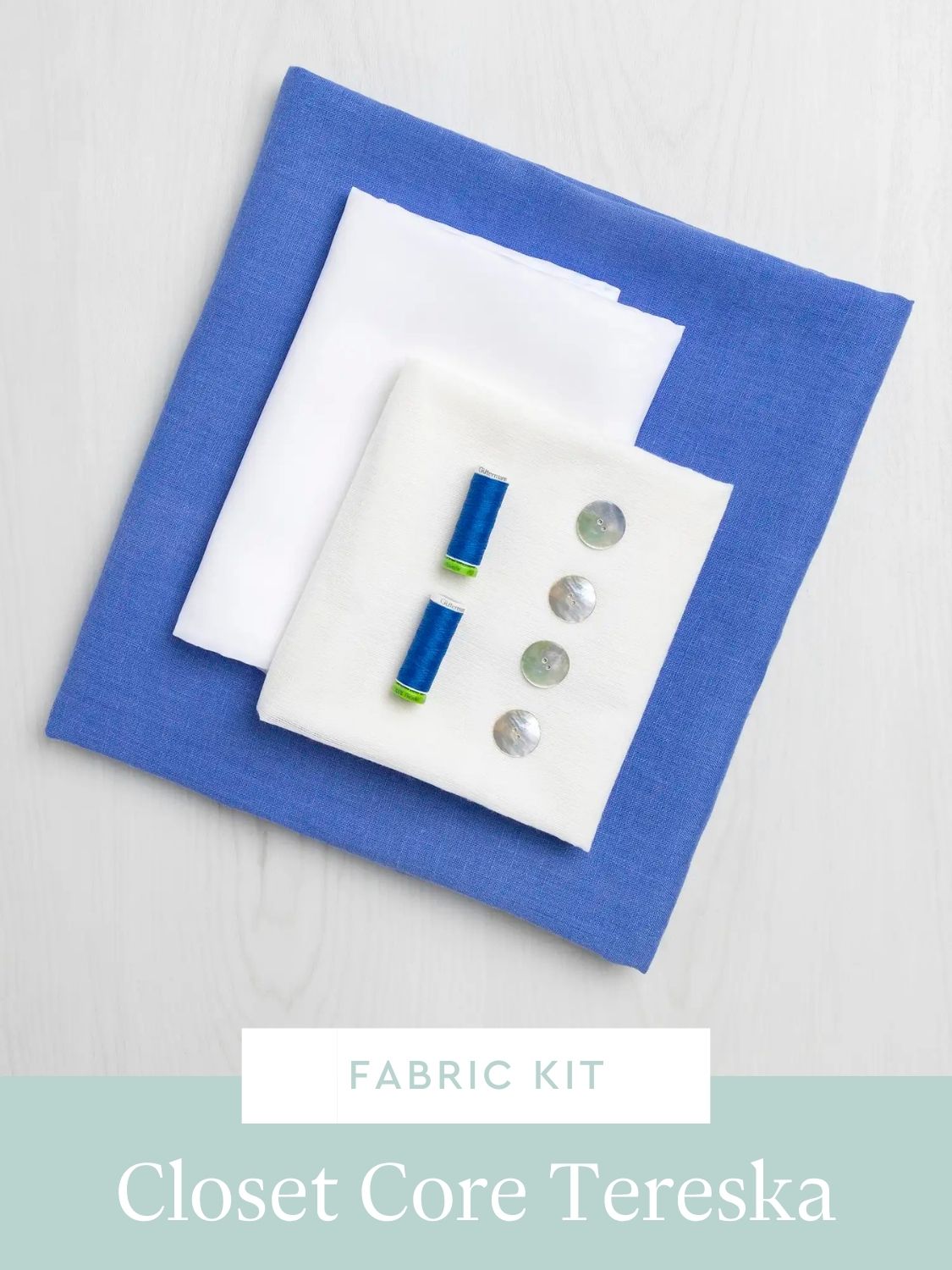 K-TER001-004- Tereska Blazer Kit - Periwinkle Blue Midweight European Linen | Core Fabrics