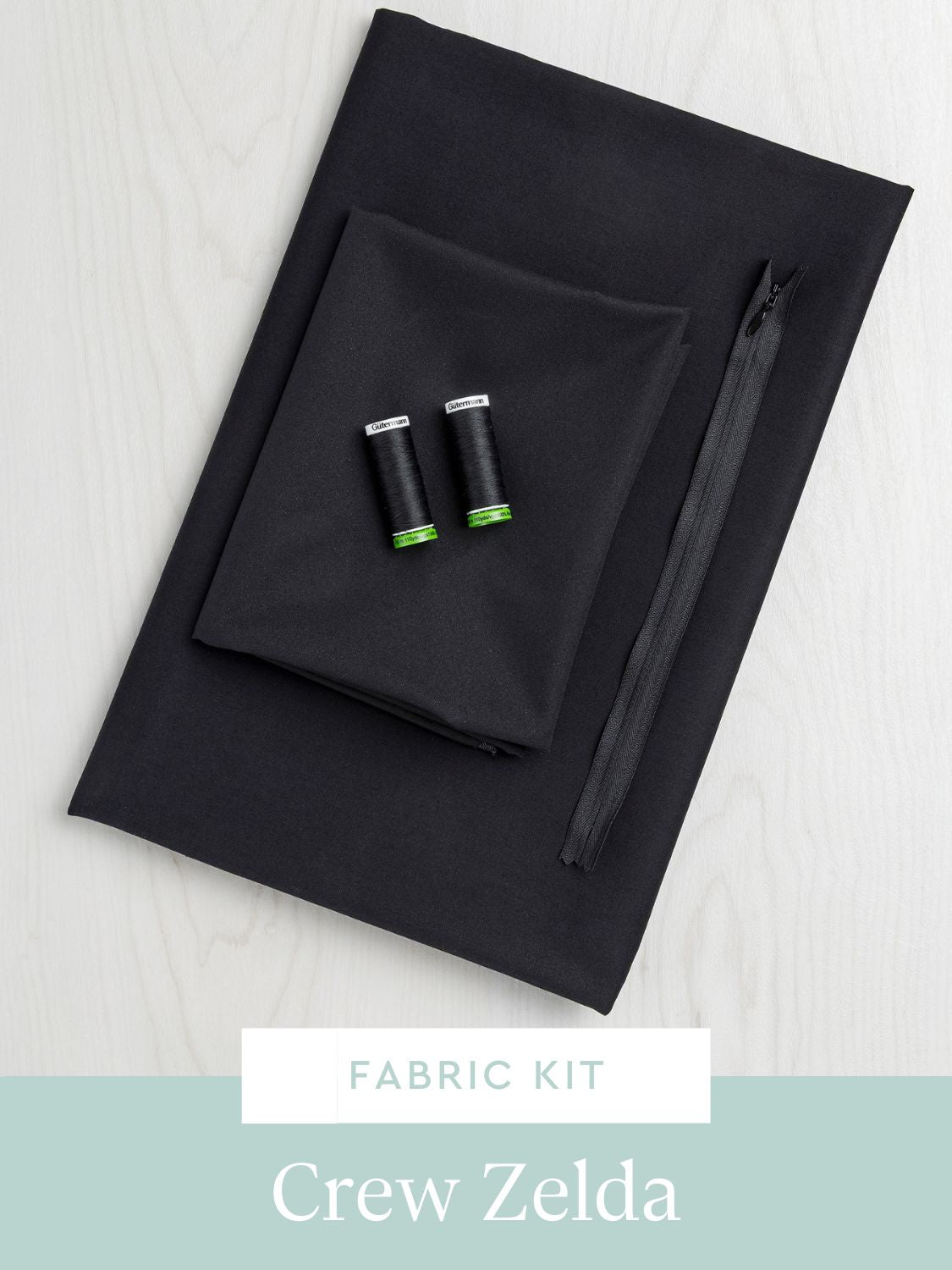 Zelda Skirt Kit | Black Lightweight Silky Cotton Poplin