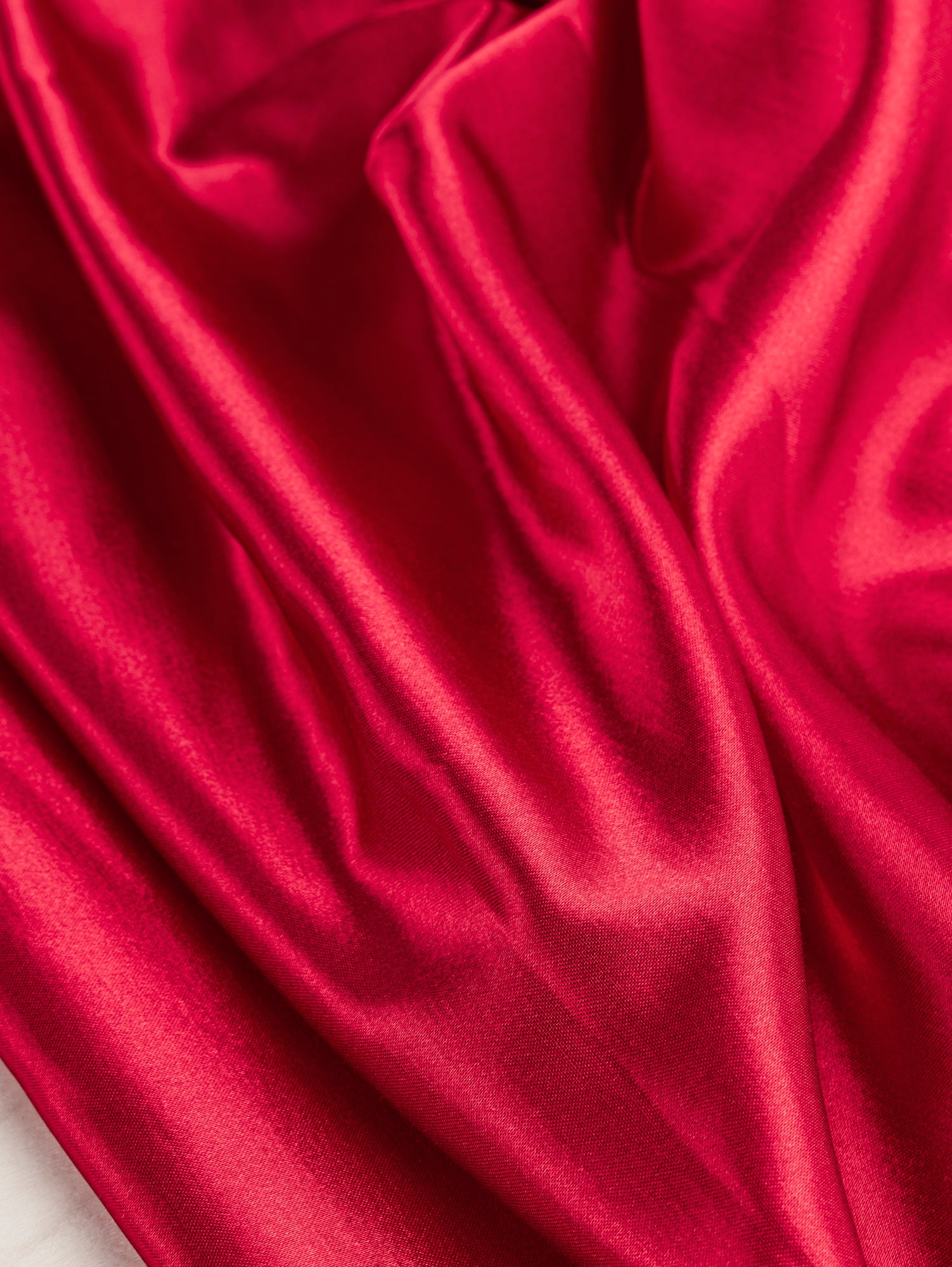 Korean Flannel Backed Satin Kasha Lining Deadstock - Red | Core Fabrics