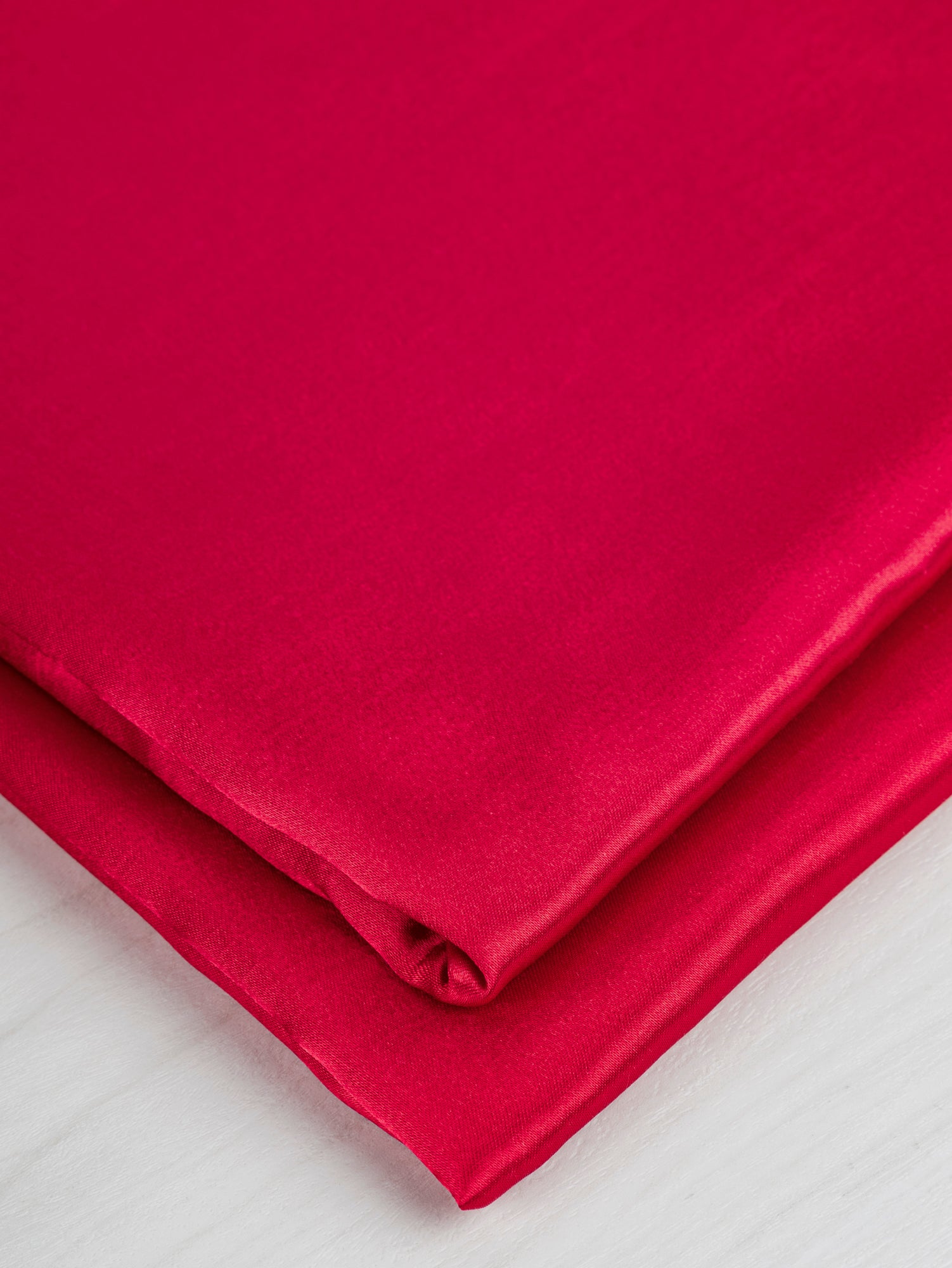 Korean Flannel Backed Satin Kasha Lining Deadstock - Red | Core Fabrics