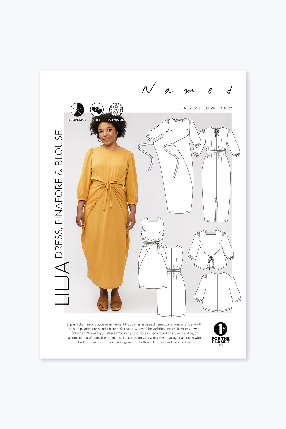 Named - Lilija 3-in-1 dress, pinafore & blouse | Core Fabrics